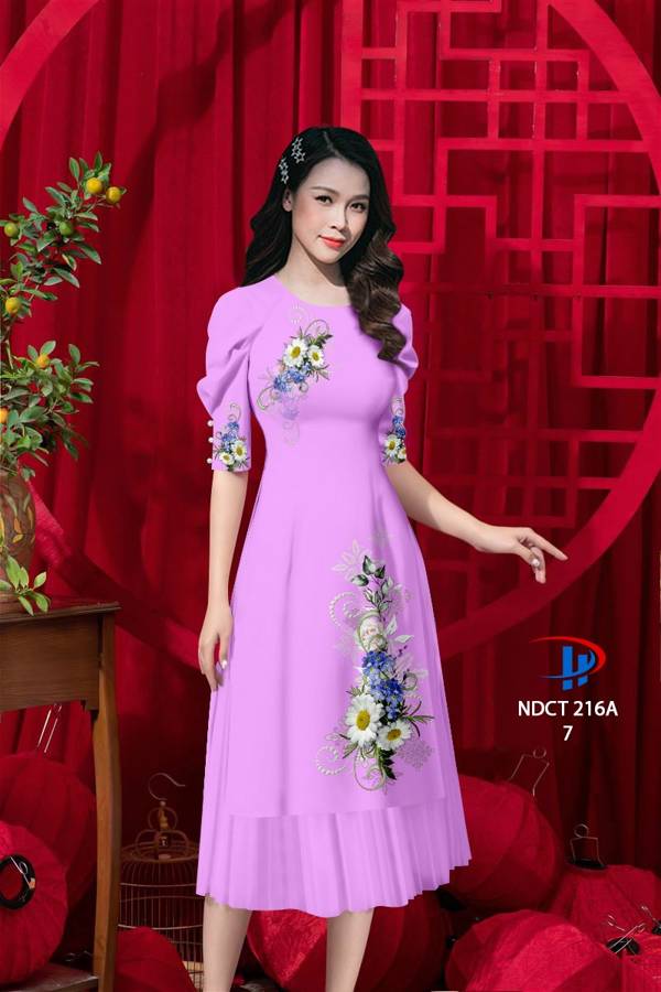Vải Áo Dài Cách Tân Hoa In 3D AD NDCT216A 6